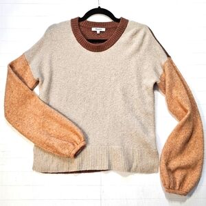 Madewell Two Tone Brown Cream sweater size Small